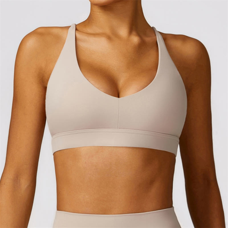 Buddha Stones Gym Sports Yoga Soutien-gorge dos nu Crop Tank Top Short respirant