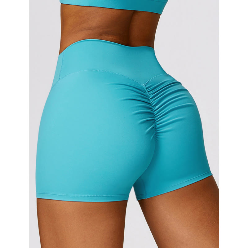 Buddha Stones Gym Sports Yoga Soutien-gorge dos nu Crop Tank Top Short respirant - Bleu - Shorts - US8-10，UK/AU12-14，EU40-42 (XL) - image 0