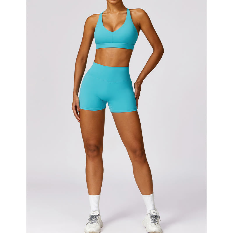 Buddha Stones Gym Sports Yoga Soutien-gorge dos nu Crop Tank Top Short respirant