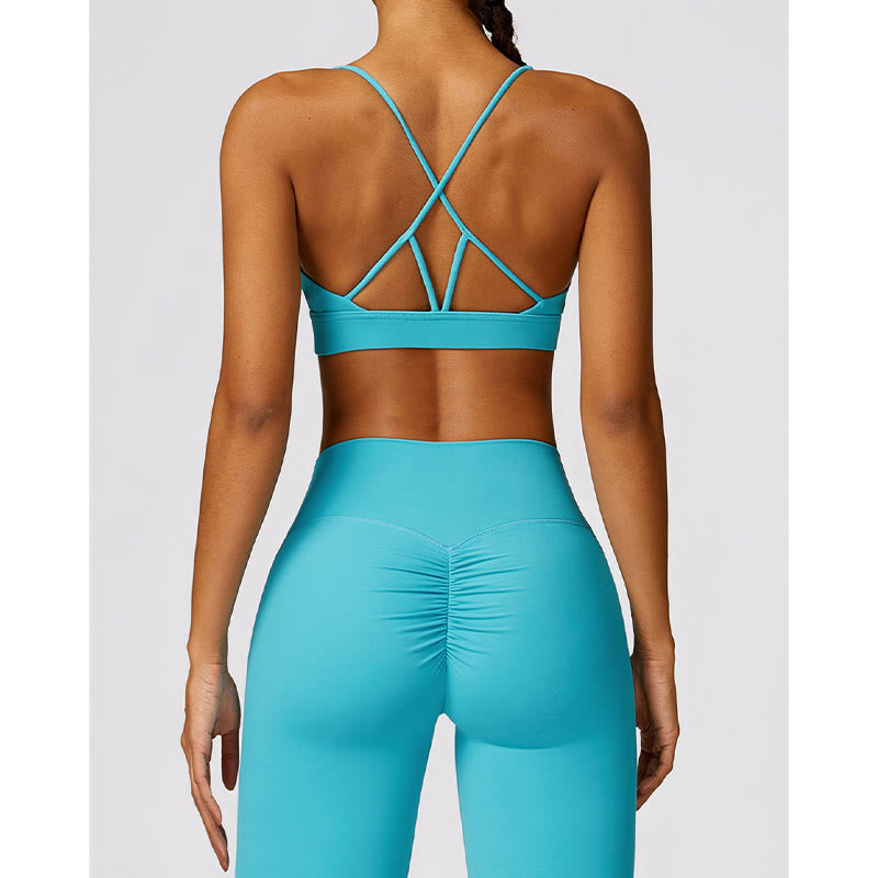 Buddha Stones Gym Sports Yoga Soutien-gorge dos nu Crop Tank Top Short respirant