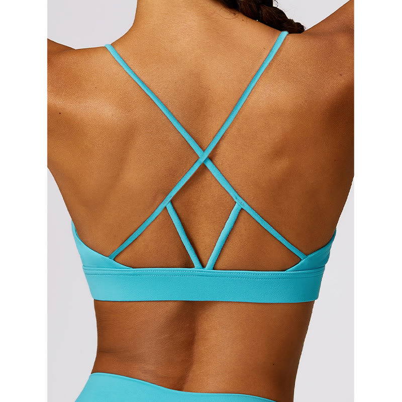 Buddha Stones Gym Sports Yoga Soutien-gorge dos nu Crop Tank Top Short respirant - image 10