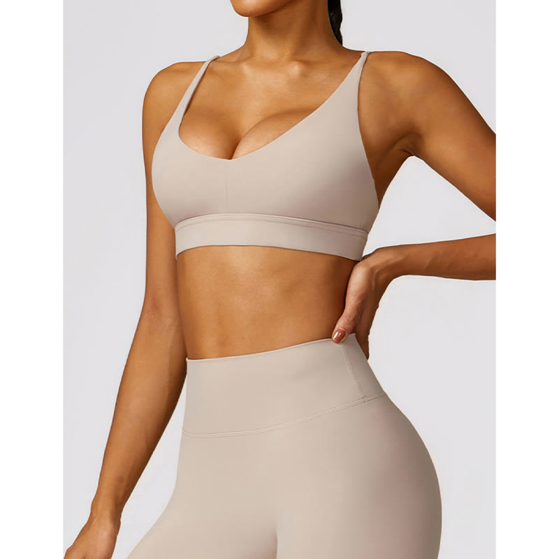 Buddha Stones Gym Sports Yoga Soutien-gorge dos nu Crop Tank Top Short respirant