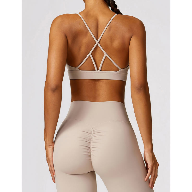 Buddha Stones Gym Sports Yoga Soutien-gorge dos nu Crop Tank Top Short respirant