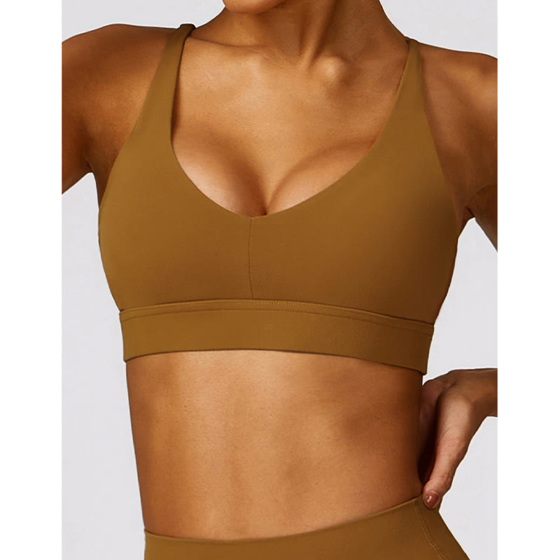 Buddha Stones Gym Sports Yoga Soutien-gorge dos nu Crop Tank Top Short respirant