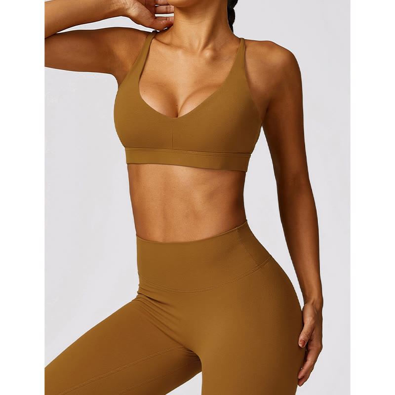 Buddha Stones Gym Sports Yoga Soutien-gorge dos nu Crop Tank Top Short respirant