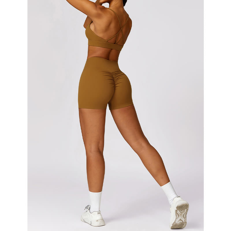 Buddha Stones Gym Sports Yoga Soutien-gorge dos nu Crop Tank Top Short respirant - image 58