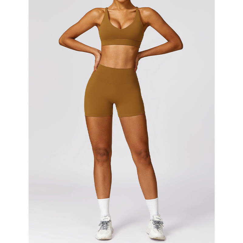 Buddha Stones Gym Sports Yoga Soutien-gorge dos nu Crop Tank Top Short respirant - image 57