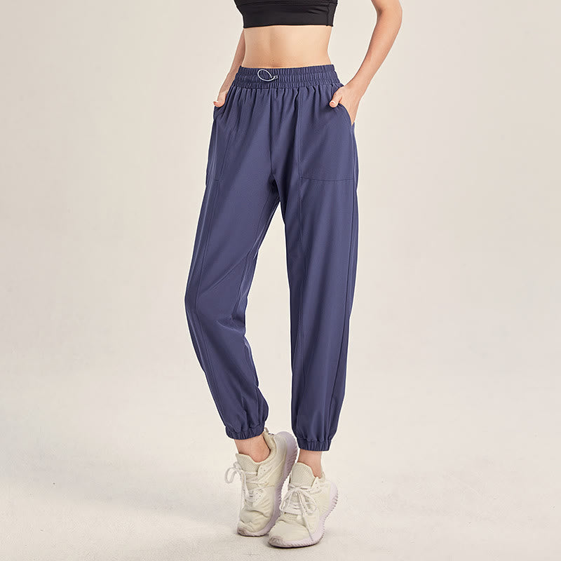 Pantalon de survêtement de sport Buddha Stones Fitness Yoga avec poches - Bleu - US18，UK/AU22，EU50 (5XL) - image 0