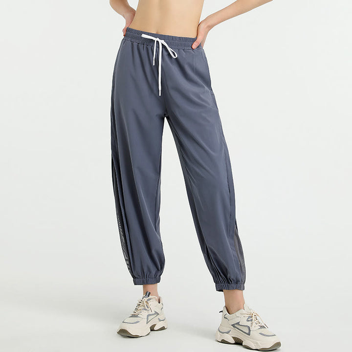 Pantalon de survêtement de sport ample taille haute Buddha Stones avec poches