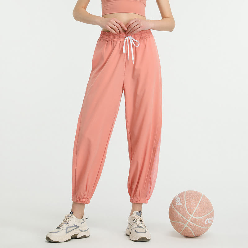 Pantalon de survêtement de sport ample taille haute Buddha Stones avec poches