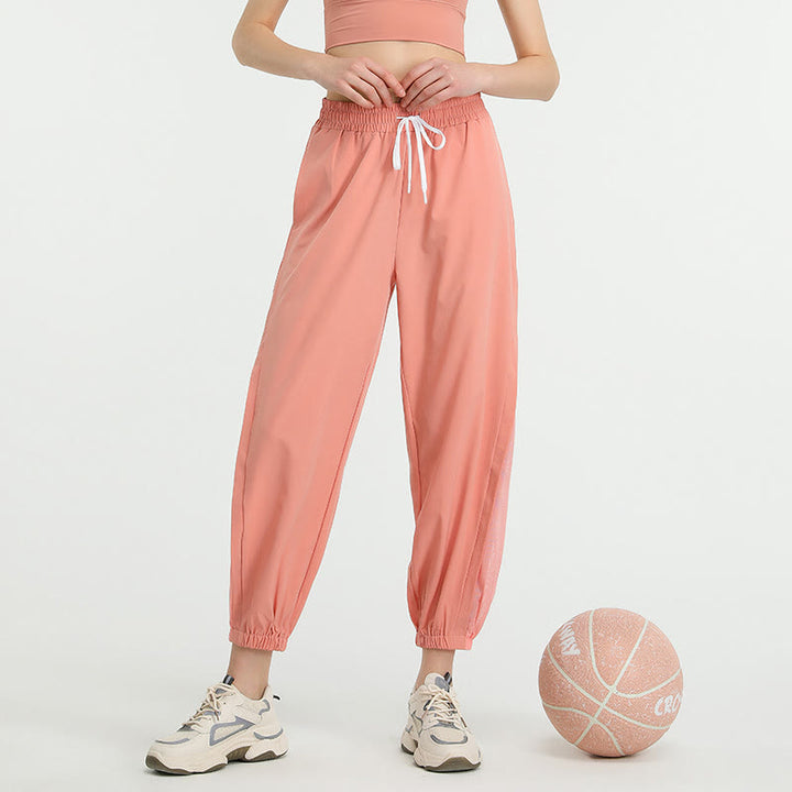 Pantalon de survêtement de sport ample taille haute Buddha Stones avec poches