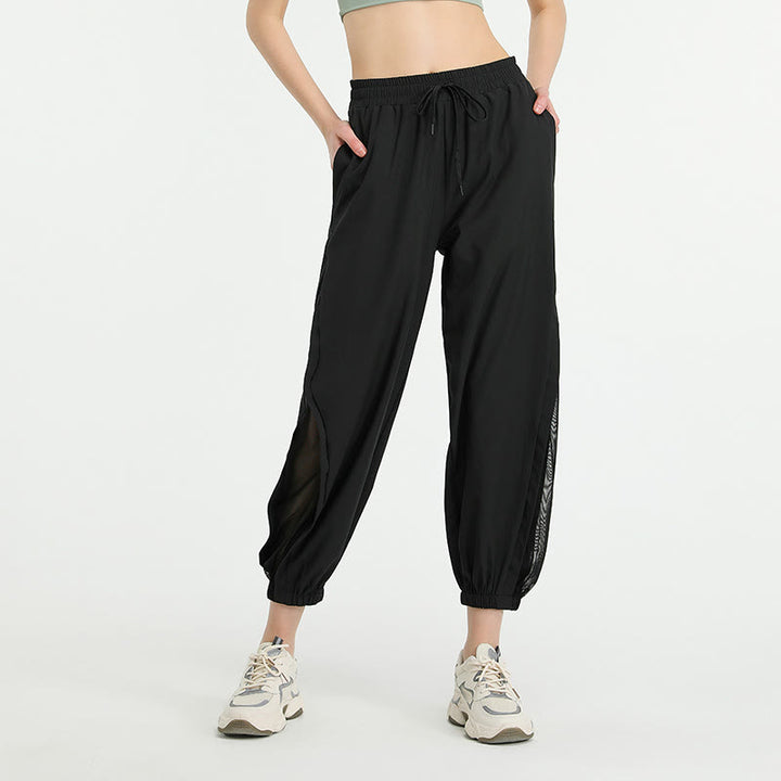 Pantalon de survêtement de sport ample taille haute Buddha Stones avec poches