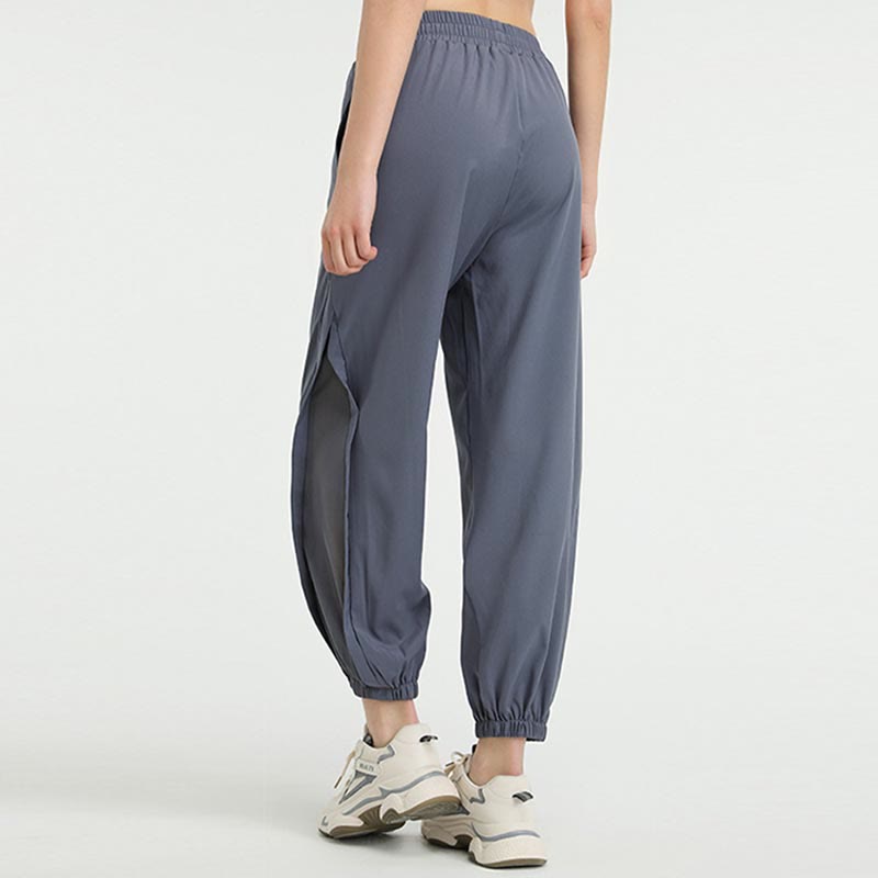 Pantalon de survêtement de sport ample taille haute Buddha Stones avec poches