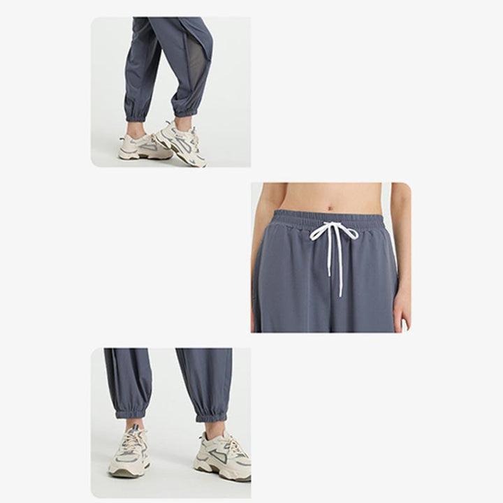 Pantalon de survêtement de sport ample taille haute Buddha Stones avec poches