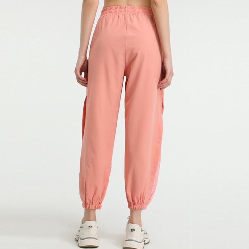 Pantalon de survêtement de sport ample taille haute Buddha Stones avec poches