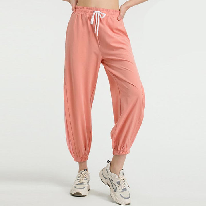 Pantalon de survêtement de sport ample taille haute Buddha Stones avec poches