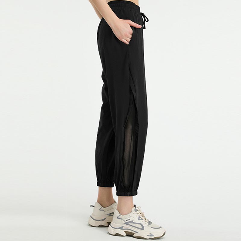 Pantalon de survêtement de sport ample taille haute Buddha Stones avec poches