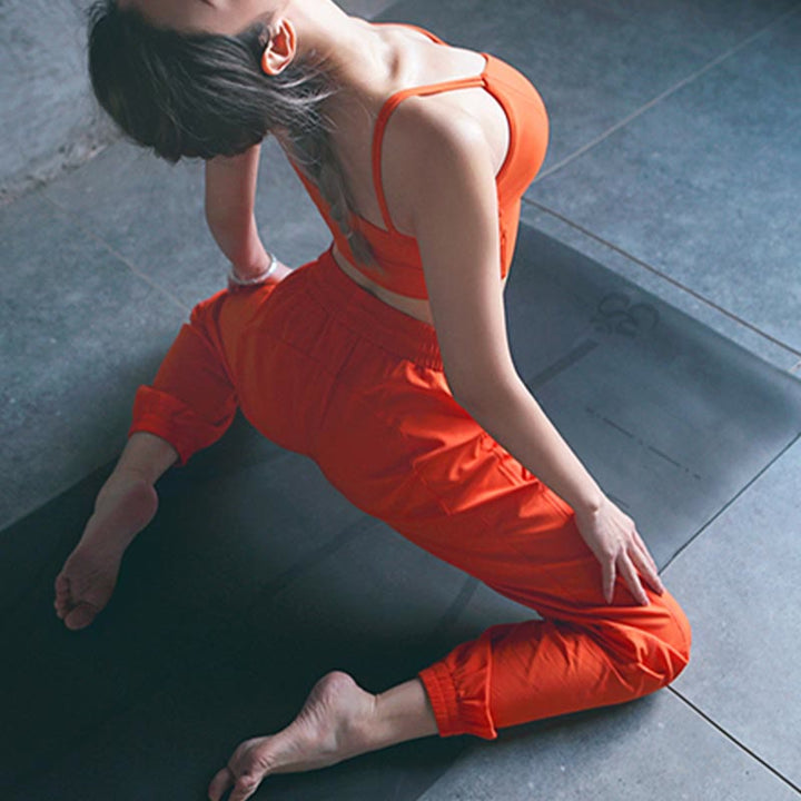 Pantalon de survêtement taille haute Buddha Stones pour le fitness, le yoga, le sport, le jogging, avec poches