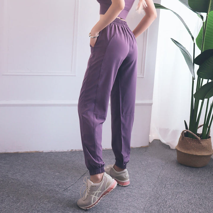 Pantalon de survêtement taille haute Buddha Stones pour le fitness, le yoga, le sport, le jogging, avec poches