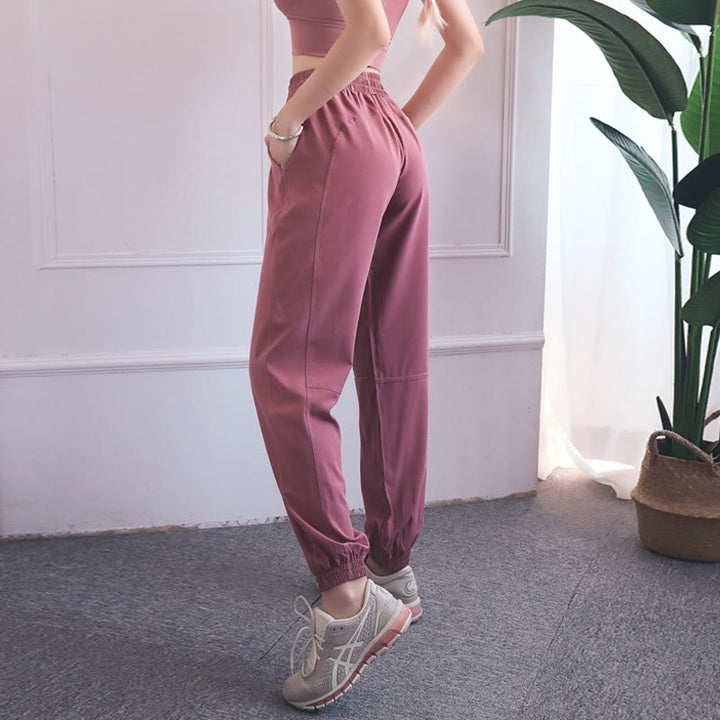 Pantalon de survêtement taille haute Buddha Stones pour le fitness, le yoga, le sport, le jogging, avec poches - Rose - US8-10，UK/AU12-14，EU40-42 (XL) - image 25