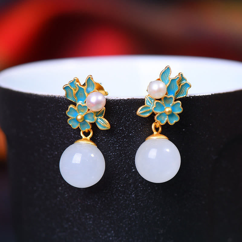 Collier pendentif bague boucles d'oreilles en argent sterling 925 Buddha Stones en jade blanc