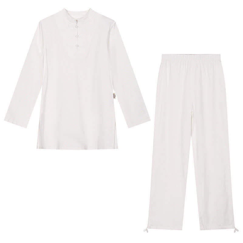 Ensemble 2 Buddha Stones chemise à manches courtes et pantalon pour femme, méditation, zen, tai-chi, coton et lin - image 18