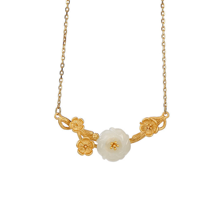 Buddha Stones et jade Hetian en fleur de prunier