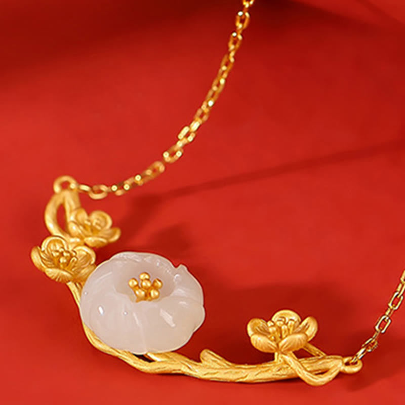 Buddha Stones et jade Hetian en fleur de prunier