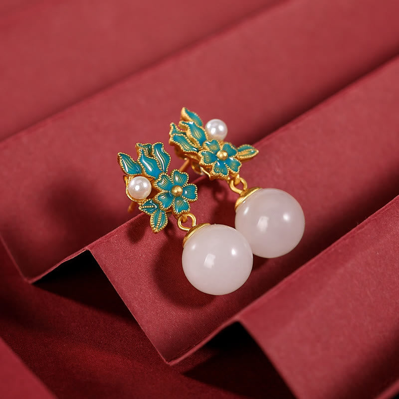 Collier pendentif bague boucles d'oreilles en argent sterling 925 Buddha Stones en jade blanc