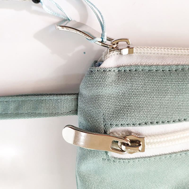 Portefeuille en toile Buddha Stones Petite Fleur Prune Cerisier Grue Fleur de Pêcher - image 5