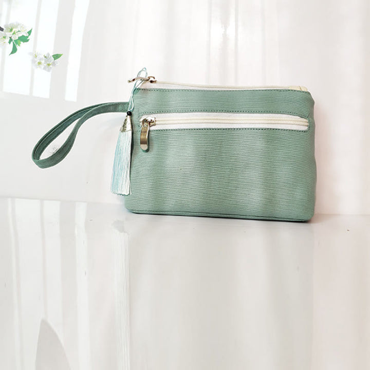 Portefeuille en toile Buddha Stones Petite Fleur Prune Cerisier Grue Fleur de Pêcher - image 3