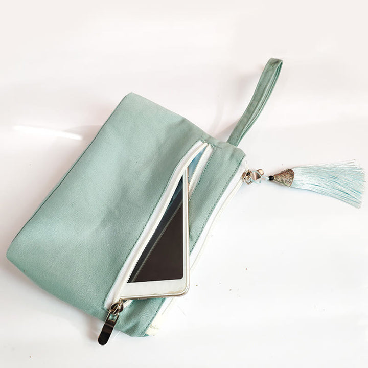 Portefeuille en toile Buddha Stones Petite Fleur Prune Cerisier Grue Fleur de Pêcher - image 4