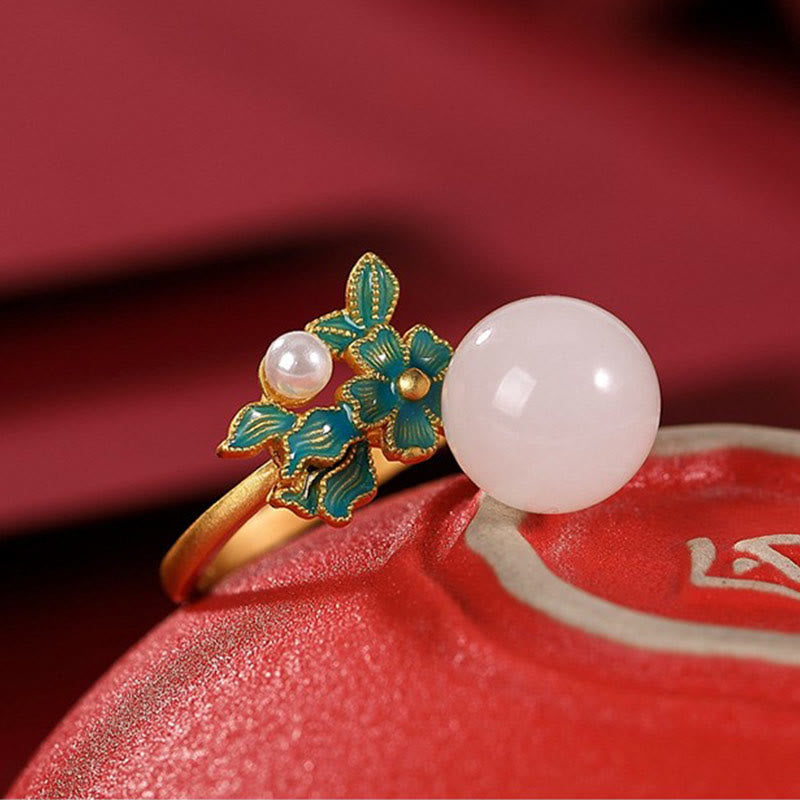 Collier pendentif bague boucles d'oreilles en argent sterling 925 Buddha Stones en jade blanc