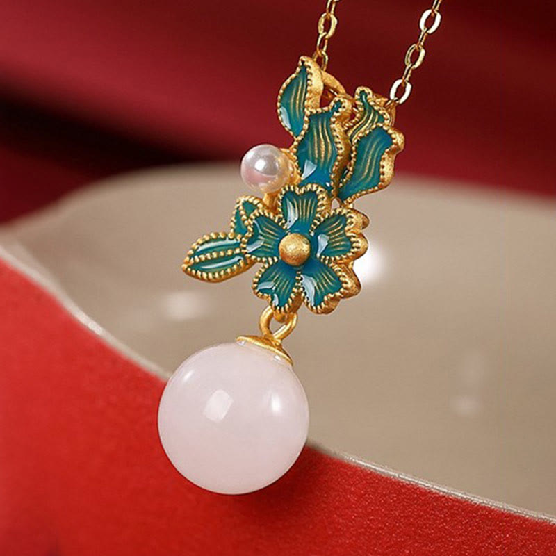 Collier pendentif bague boucles d'oreilles en argent sterling 925 Buddha Stones en jade blanc
