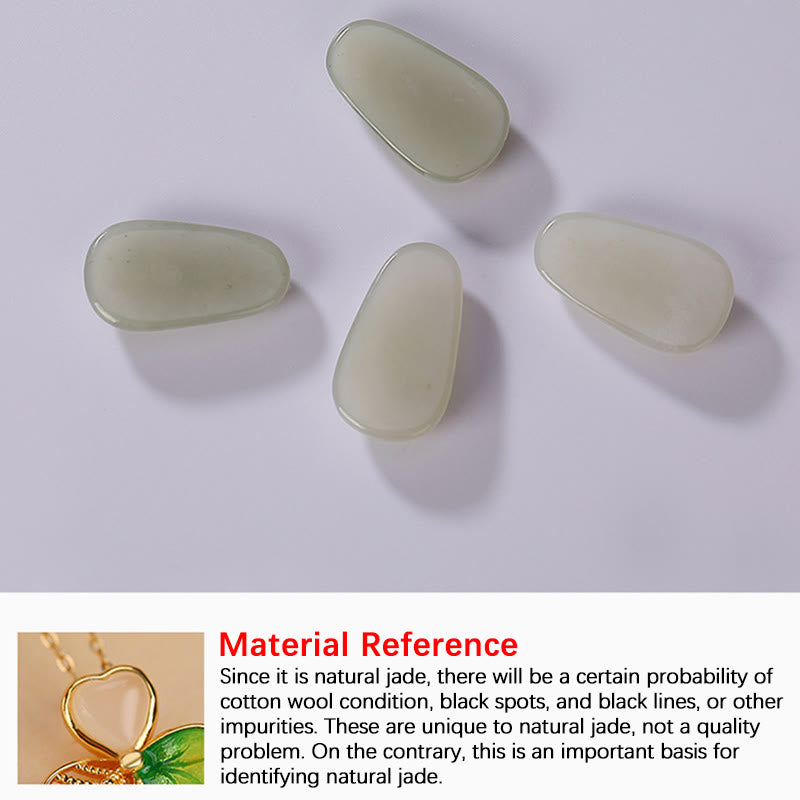 Buddha Stones en jade Hetian porte-bonheur et trèfle