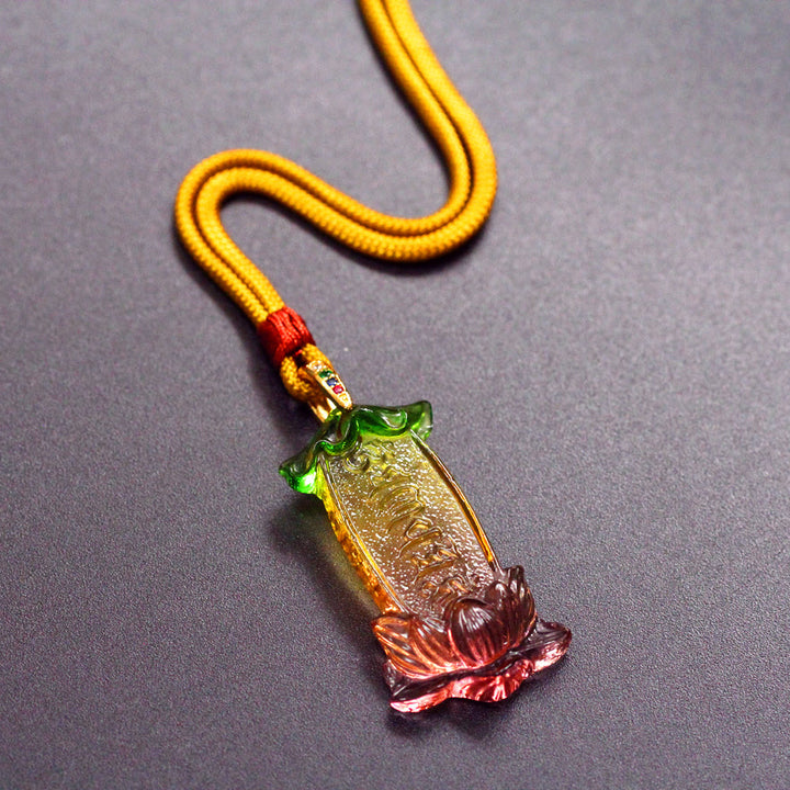 Buddha Stones Bouddha Liuli Lotus Six Caractères Om Mani Padme Hum Collier de Paix