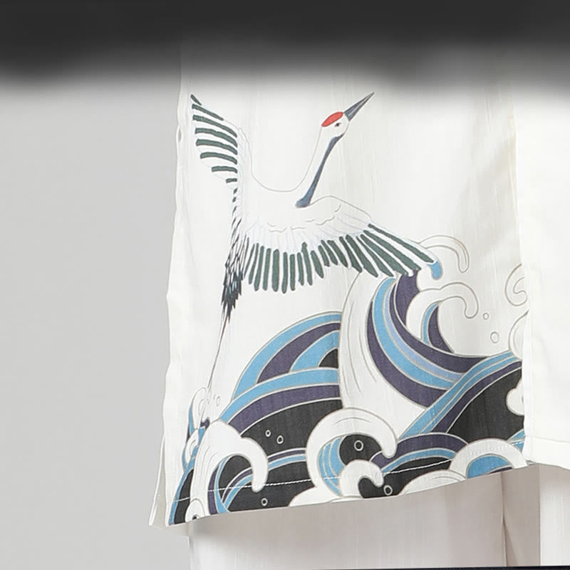 Ensemble de vêtements de pratique du Qigong, du Tai Chi et du Zen spirituel en coton et lin avec Buddha Stones et grue blanche - image 12