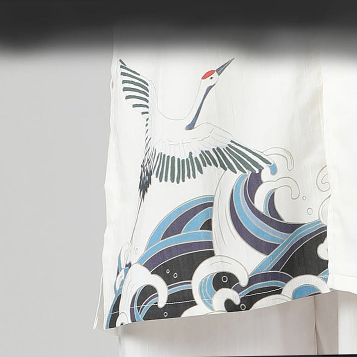 Ensemble de vêtements de pratique du Qigong, du Tai Chi et du Zen spirituel en coton et lin avec Buddha Stones et grue blanche - image 12