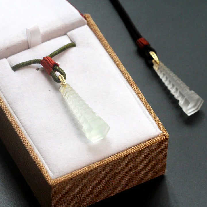 Collier de sagesse de la pagode antique Liuli avec Buddha Stones