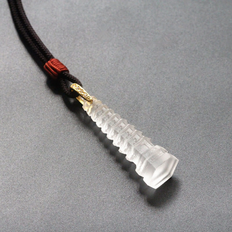 Collier de sagesse de la pagode antique Liuli avec Buddha Stones
