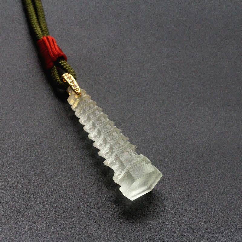 Collier de sagesse de la pagode antique Liuli avec Buddha Stones