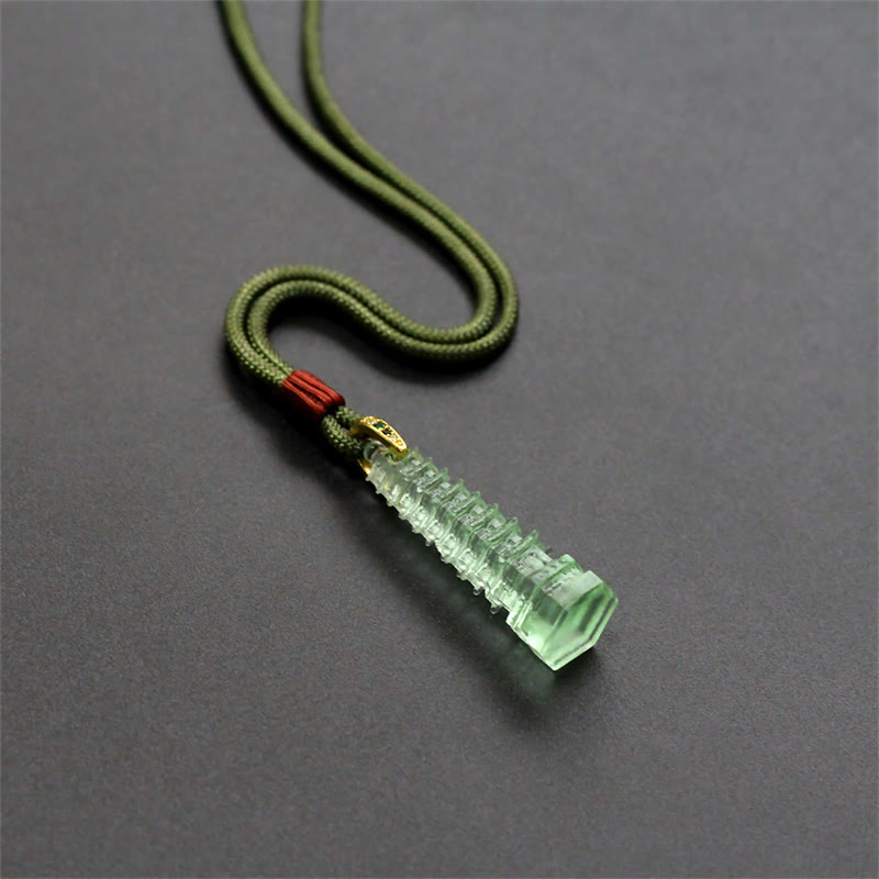Collier de sagesse de la pagode antique Liuli avec Buddha Stones