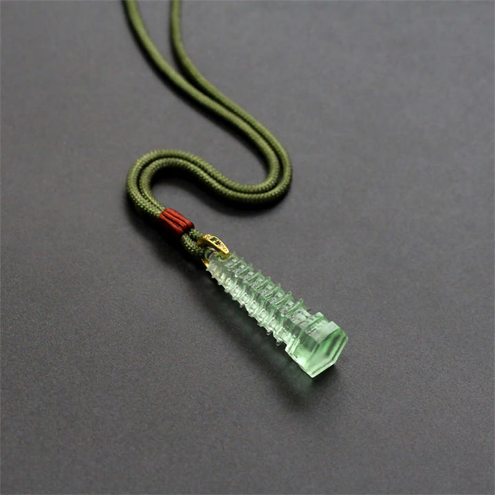 Collier de sagesse de la pagode antique Liuli avec Buddha Stones