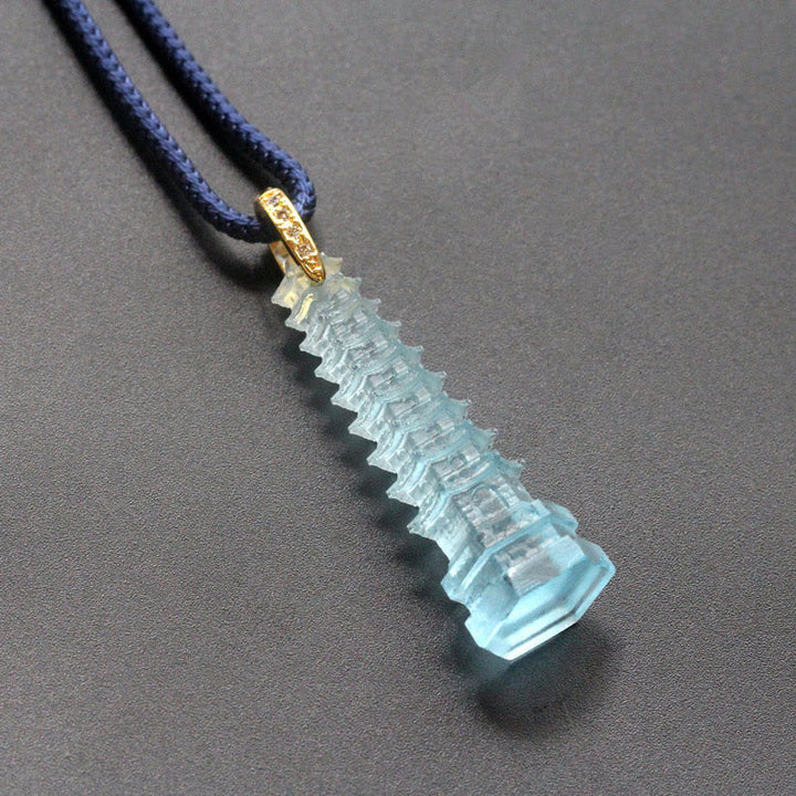 Collier de sagesse de la pagode antique Liuli avec Buddha Stones