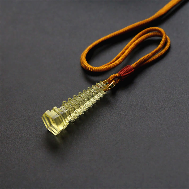 Collier de sagesse de la pagode antique Liuli avec Buddha Stones