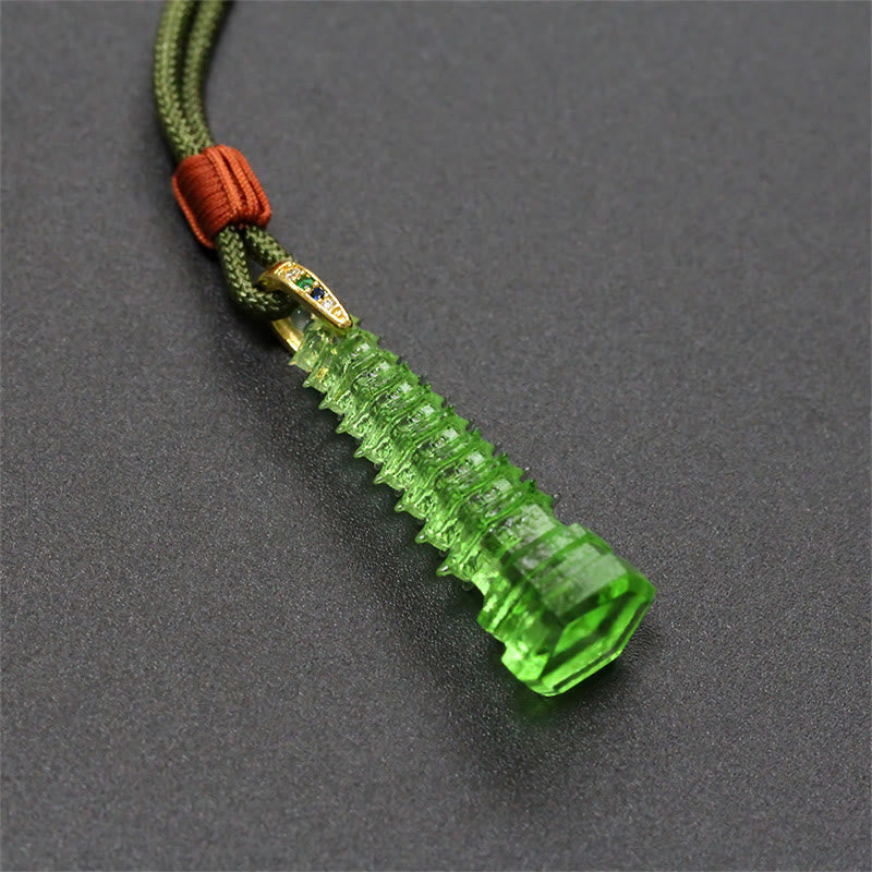 Collier de sagesse de la pagode antique Liuli avec Buddha Stones