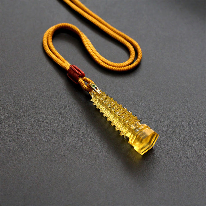 Collier de sagesse de la pagode antique Liuli avec Buddha Stones