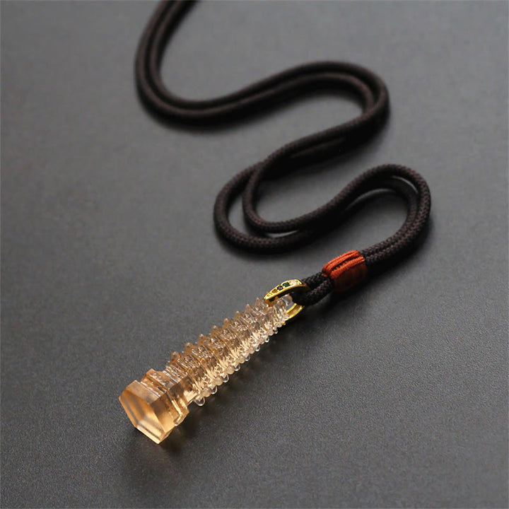 Collier de sagesse de la pagode antique Liuli avec Buddha Stones