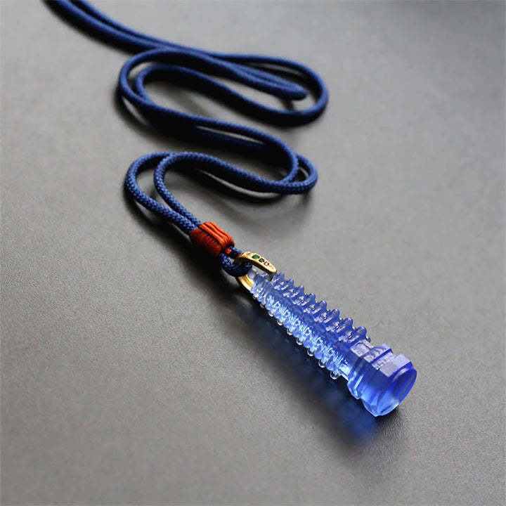 Collier de sagesse de la pagode antique Liuli avec Buddha Stones
