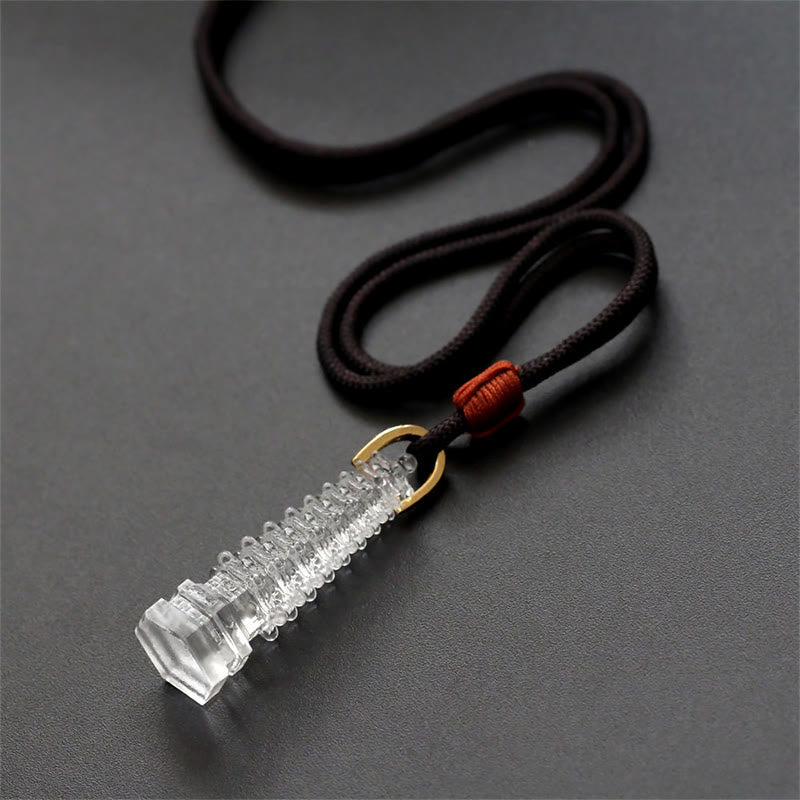 Collier de sagesse de la pagode antique Liuli avec Buddha Stones